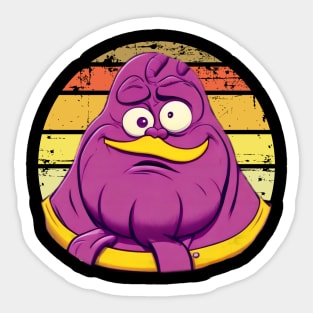 grimace funny face retro style Sticker